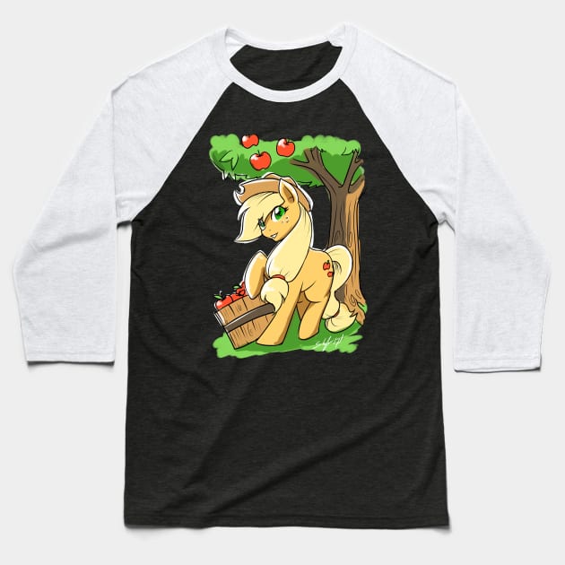 Applejack Baseball T-Shirt by slifertheskydragon